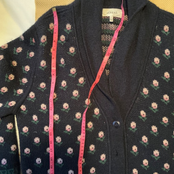 THE GREAT Bloom Lodge Cardigan size 2 Navy - Picture 7 of 11